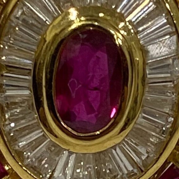 10k VINTAGE ORIGINAL ART DECO 18K GOLD NATURAL DIAMOND AND RUBY RING Size 7 - Picture 9 of 15